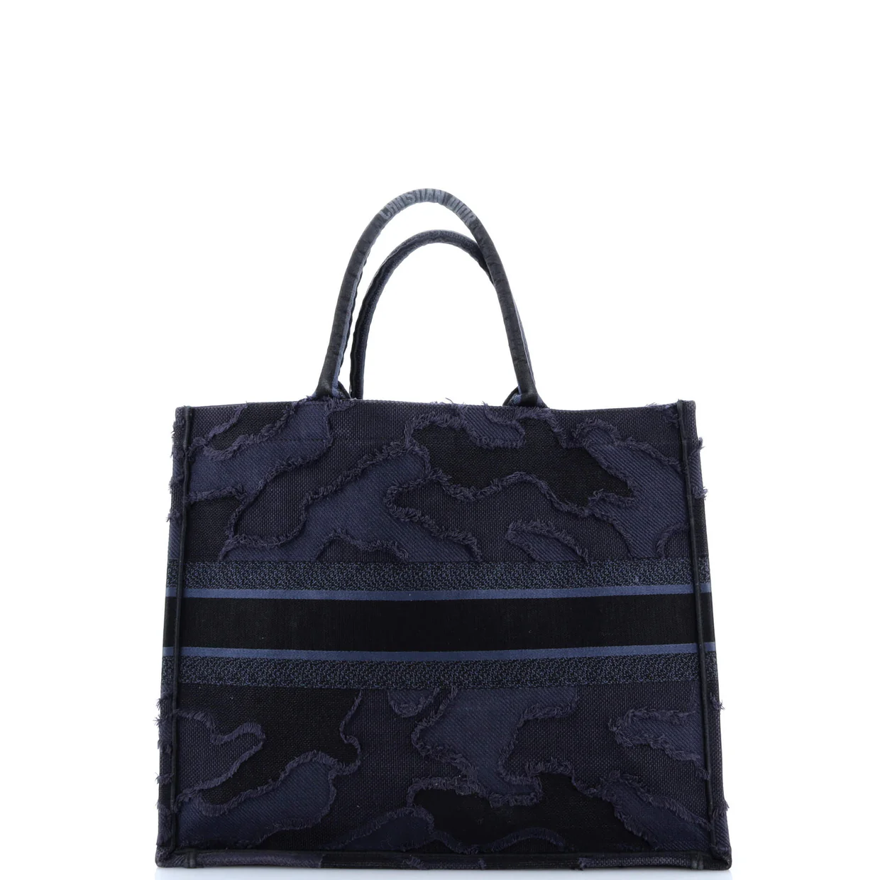 Book Tote Camouflage Embroidered Canvas Large - Deep Luxury