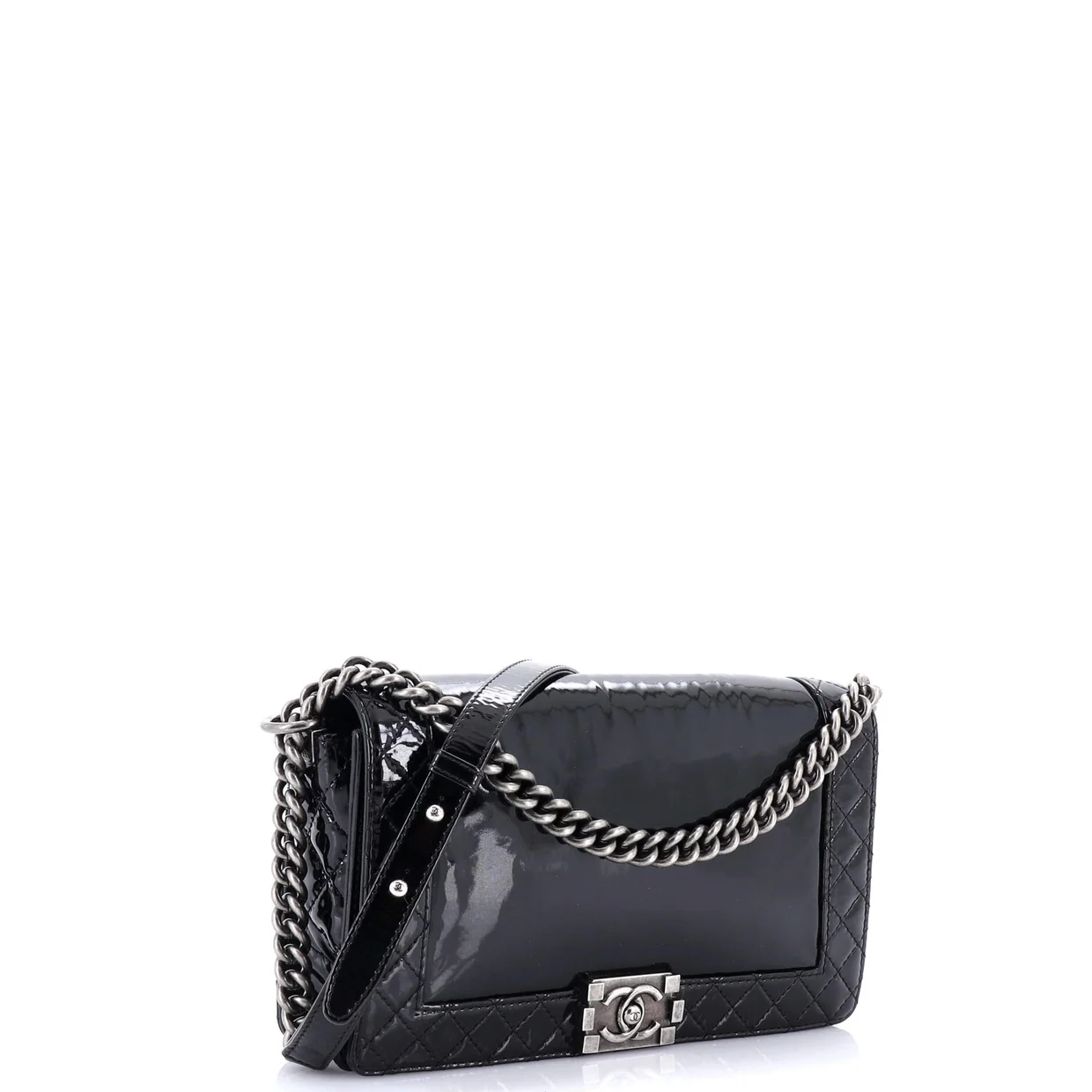 Reverso Boy Flap Bag Patent New Medium - Deep Luxury