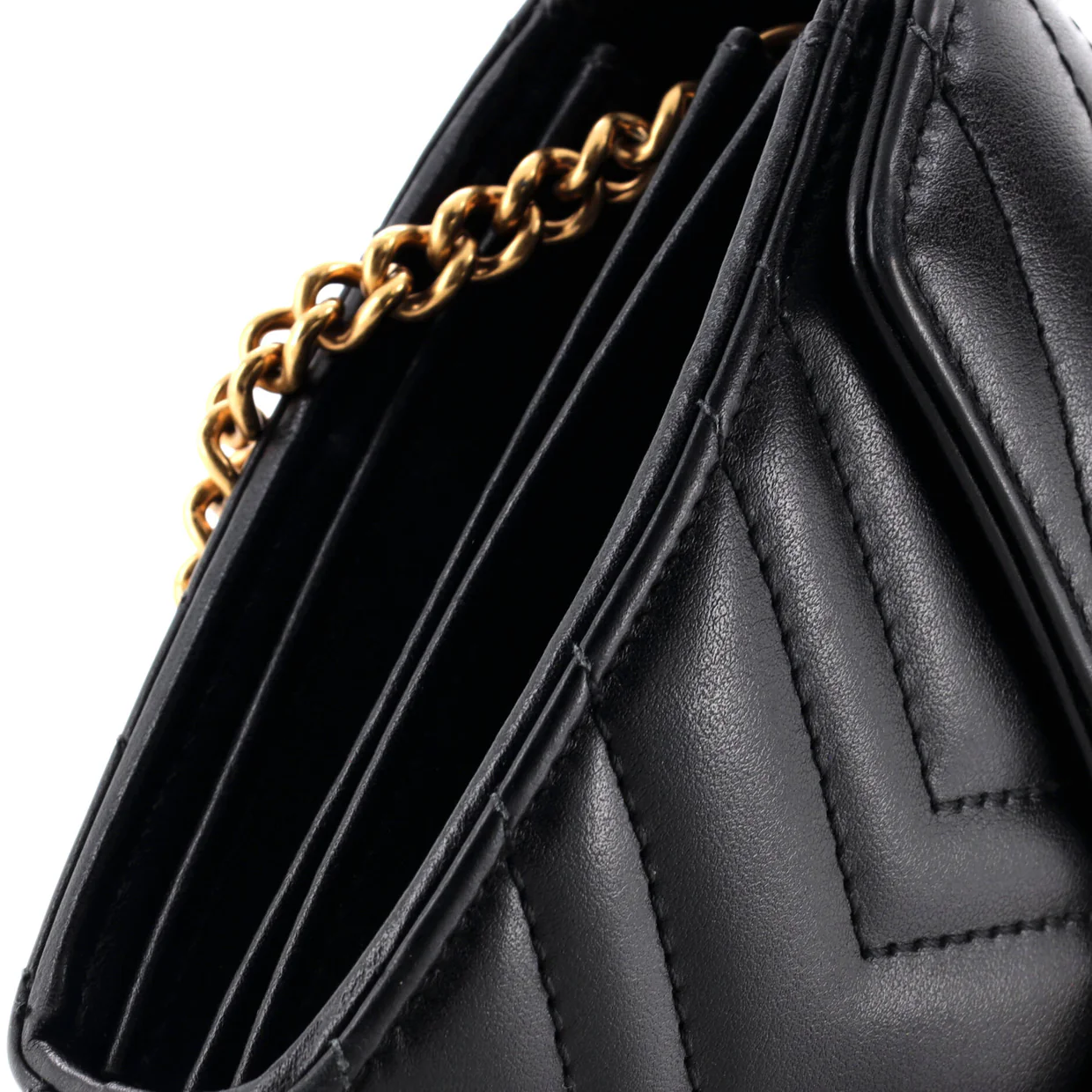 GG Marmont Chain Wallet Matelasse Leather Mini - Deep Luxury