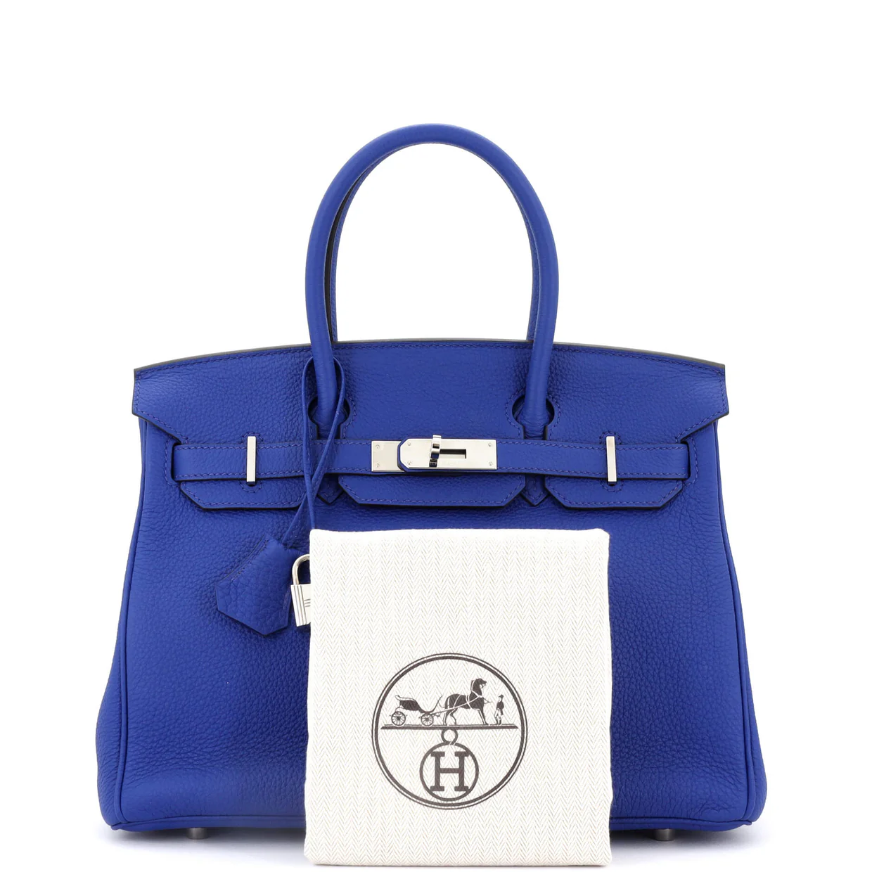 Birkin Handbag Bleu Electrique Togo with Palladium Hardware 30 - Deep Luxury