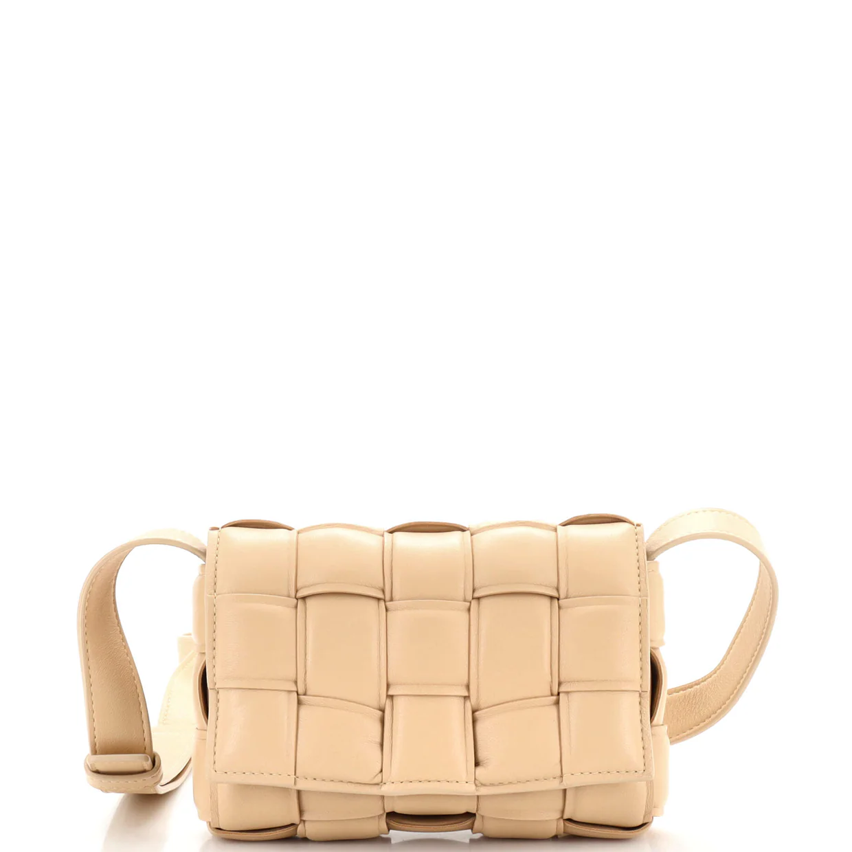 Cassette Crossbody Bag Padded Maxi Intrecciato Leather Small - Deep Luxury