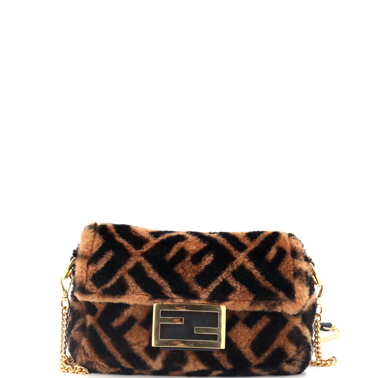 Baguette NM Bag Zucca Shearling Mini - Deep Luxury