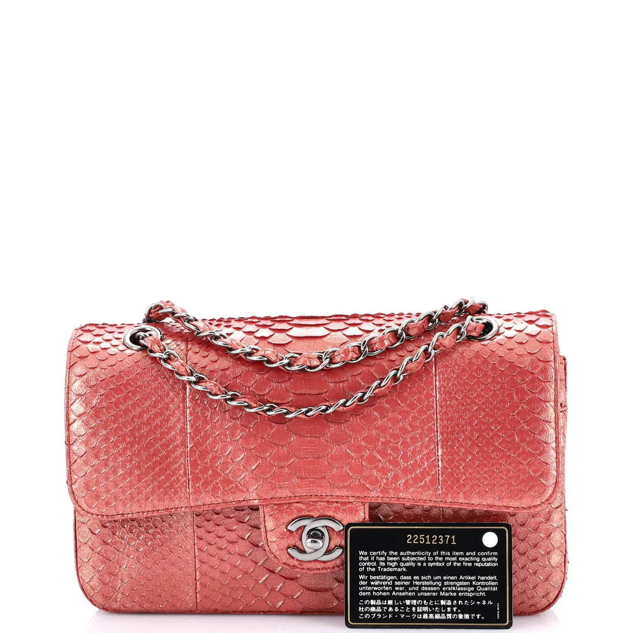 Classic Double Flap Bag Python Medium - Deep Luxury