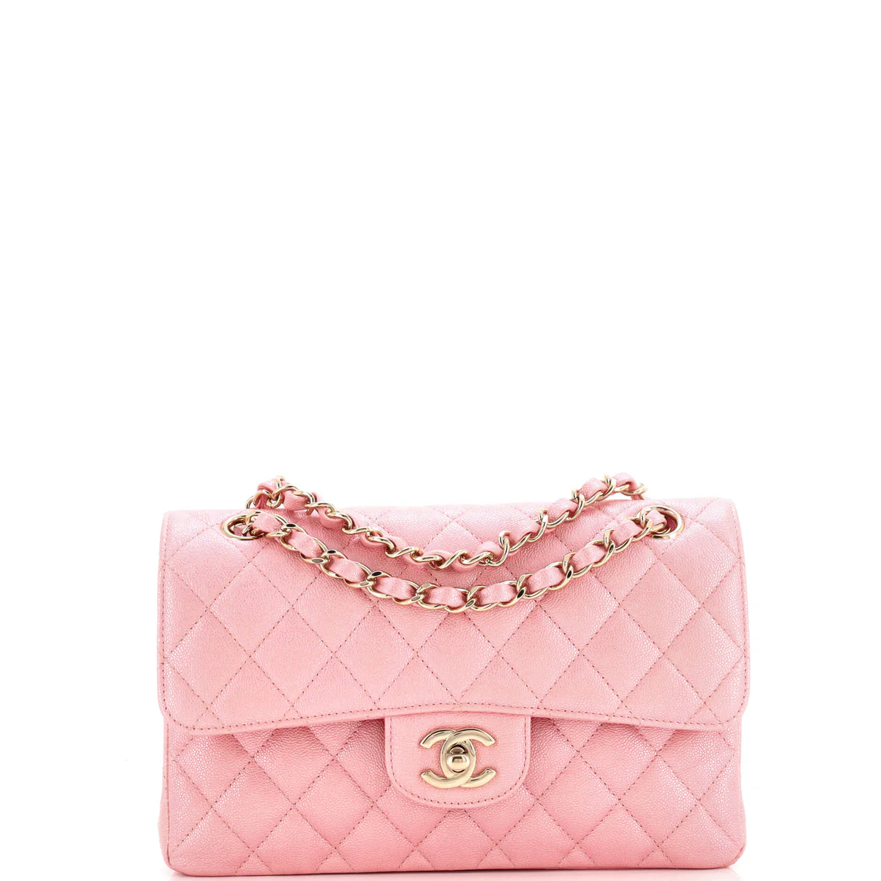 Classic Double Flap Bag Quilted Iridescent Caviar Small - Deep Luxury