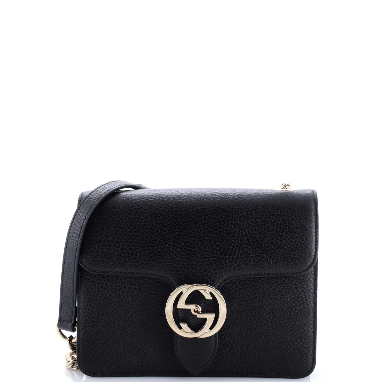 Interlocking Shoulder Bag Leather Small - Deep Luxury