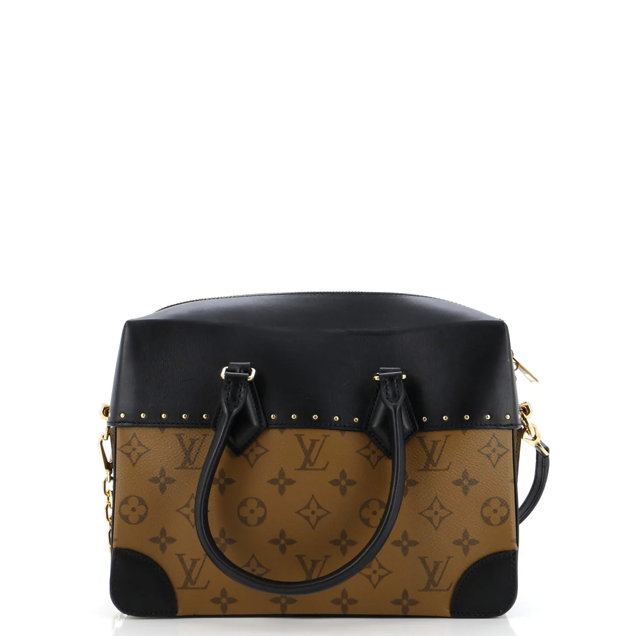 City Malle Handbag Reverse Monogram Canvas and Leather MM - Deep Luxury