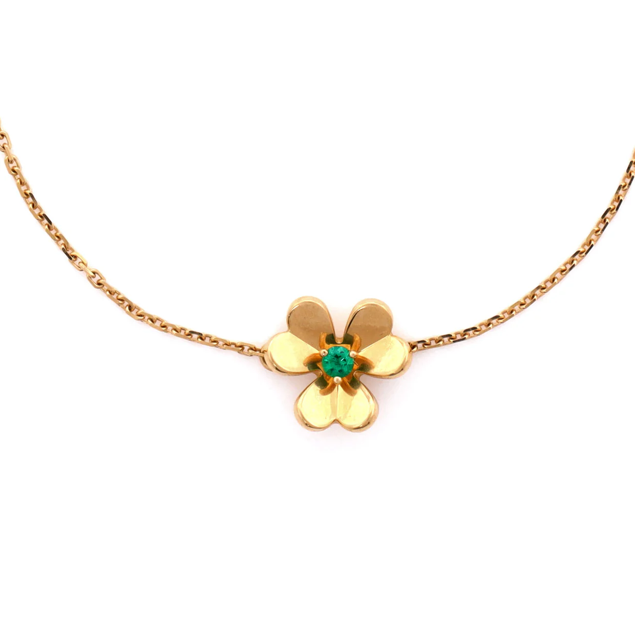 Frivole Bracelet 18K Yellow Gold with Emerald Mini - Deep Luxury