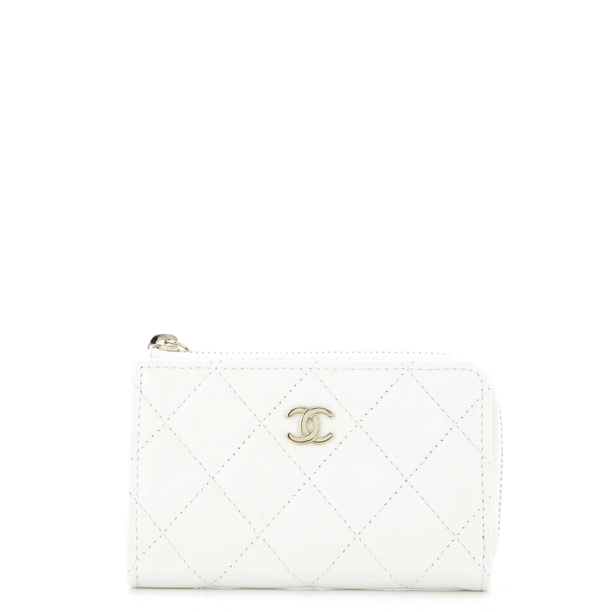 Zipped Key Holder Quilted Caviar - Deep Luxury