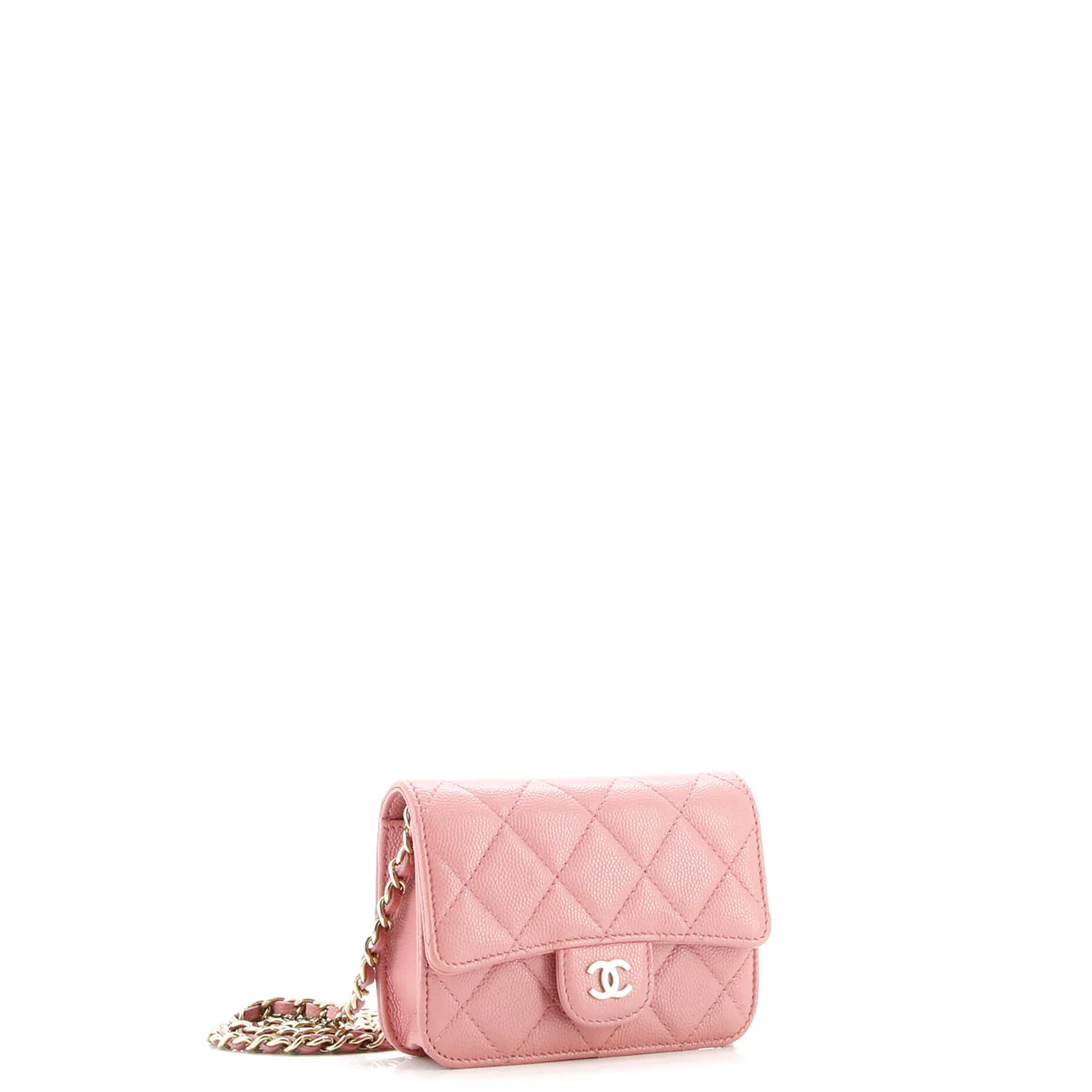 Classic Flap Card Holder on Chain Quilted Caviar Mini - Deep Luxury