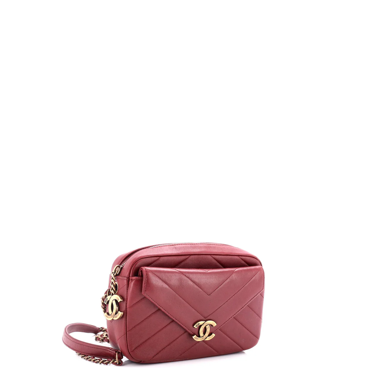 Coco Envelope Camera Case Bag Chevron Lambskin Small - Deep Luxury