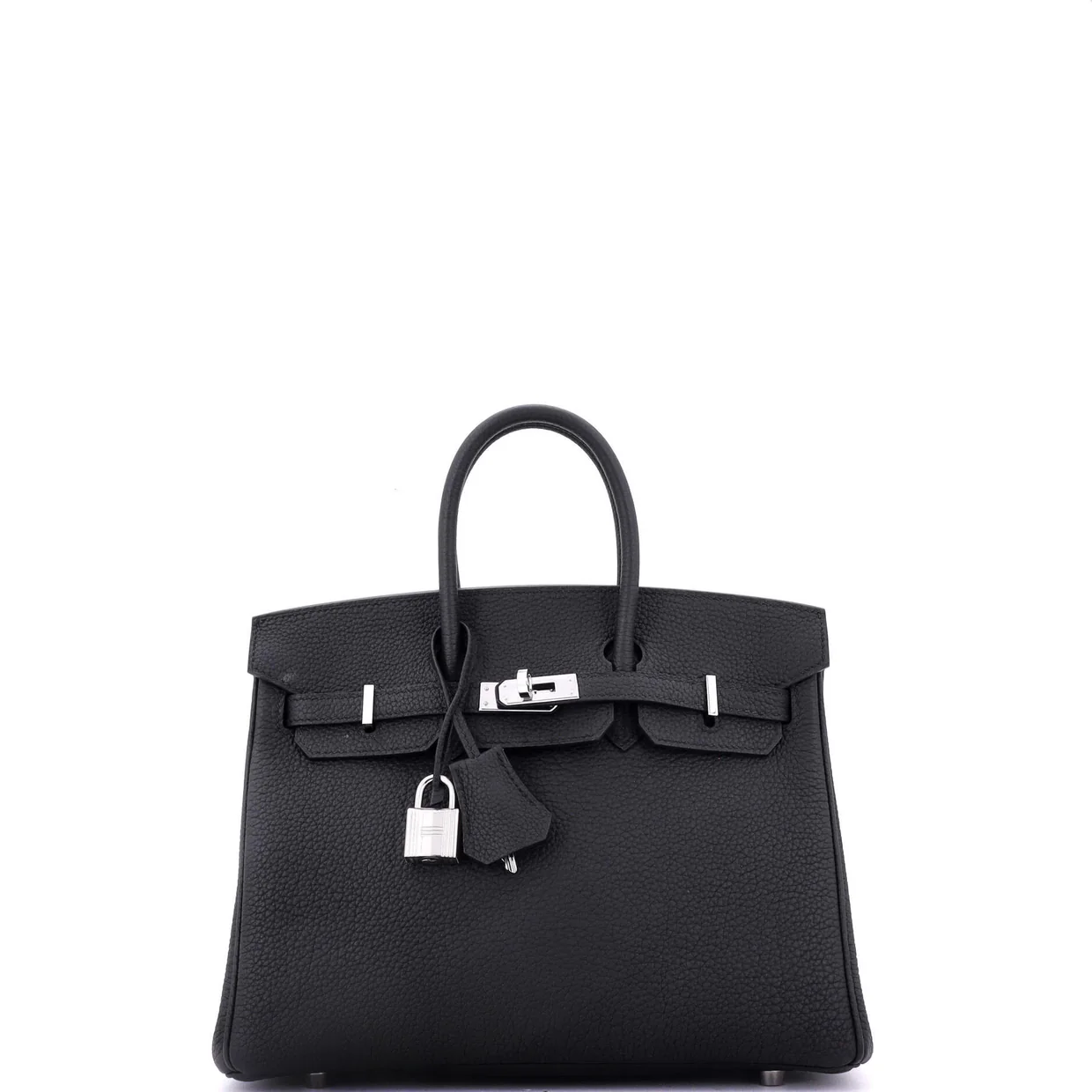 Birkin Handbag Noir Togo with Palladium Hardware 25 - Deep Luxury