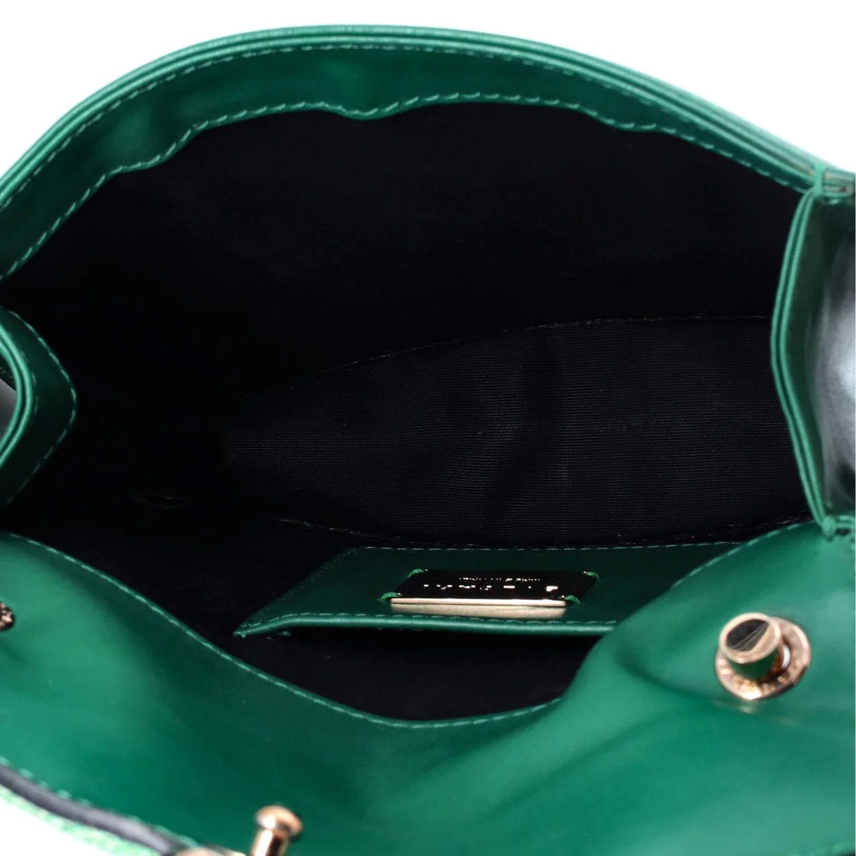 Serpenti Forever Square Shoulder Bag Leather and Stingray Small - Deep Luxury