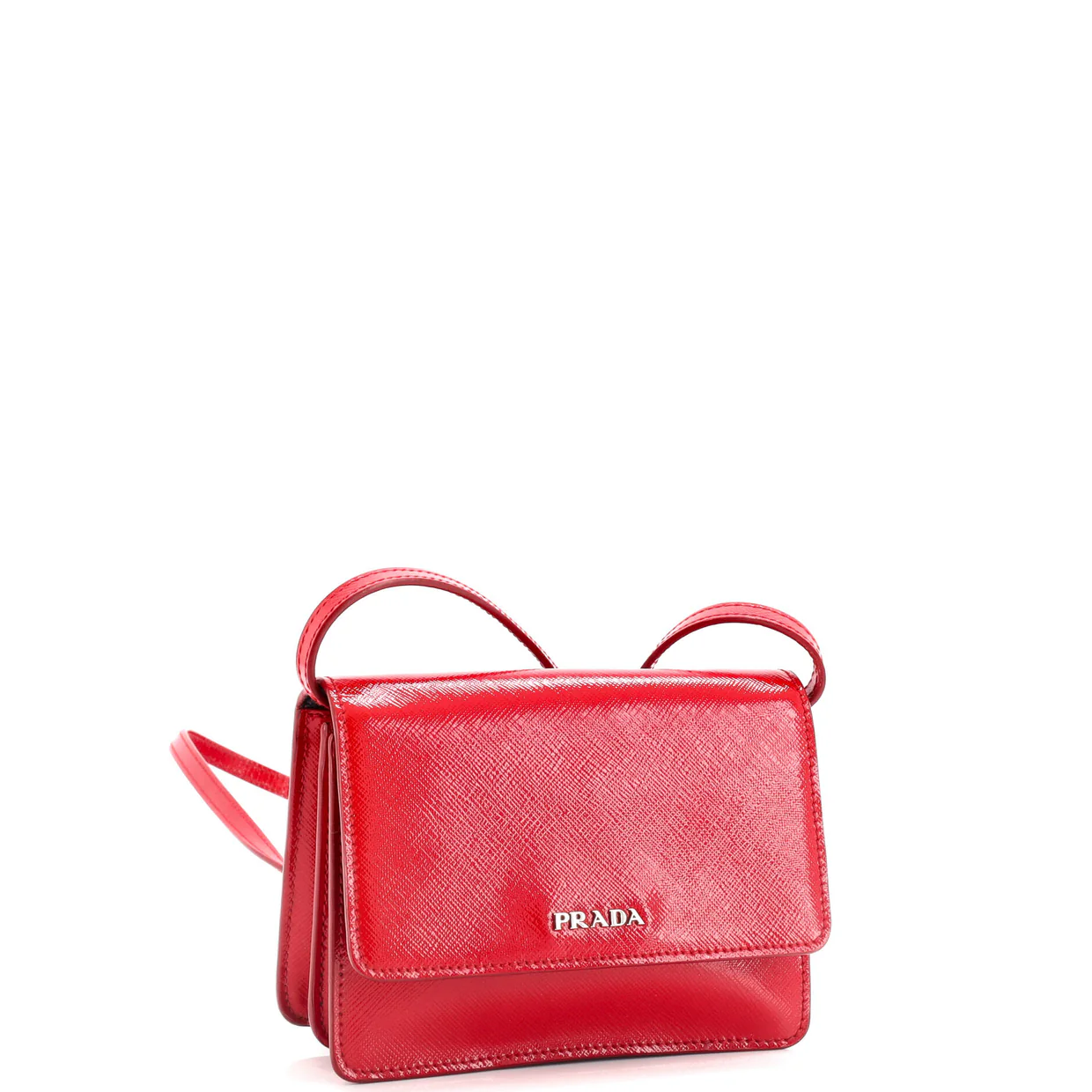 Wallet on Strap Vernice Saffiano Leather Small - Deep Luxury