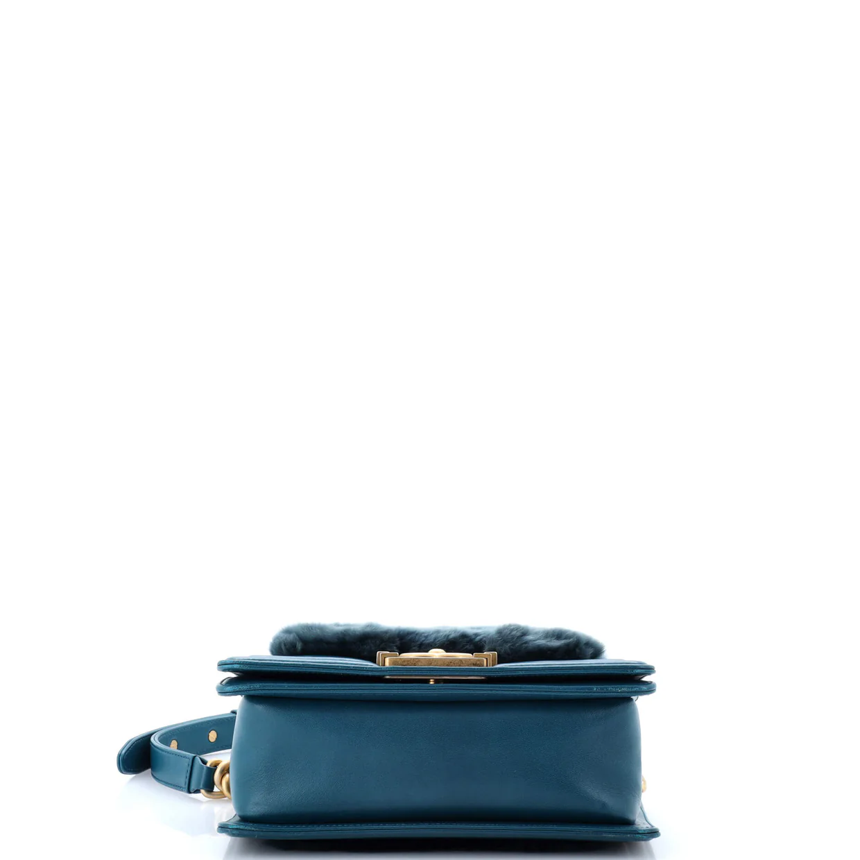 Boy Flap Bag Fur with Leather Small - Deep Luxury