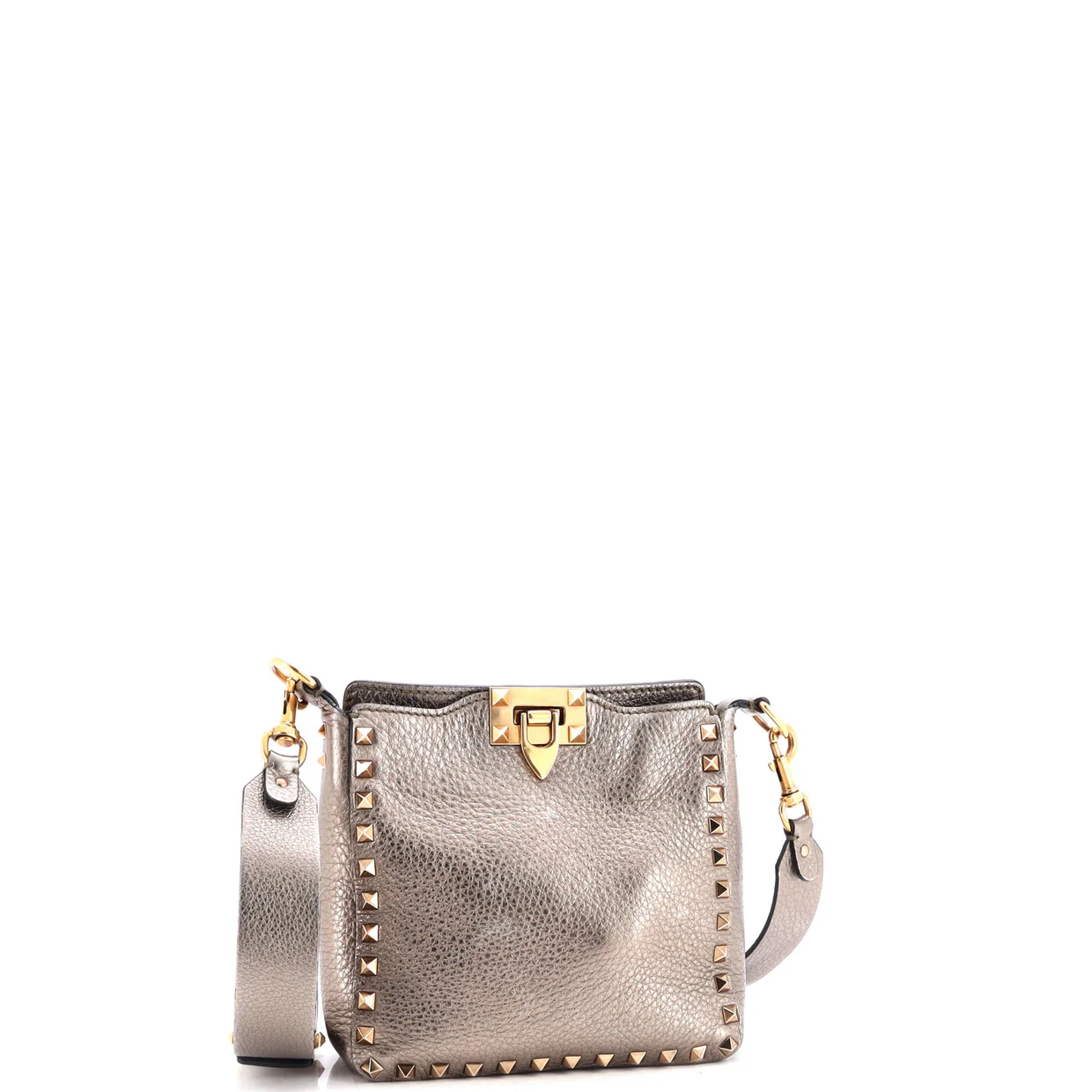 Rockstud Flip Lock Messenger Bag Leather Mini - Deep Luxury