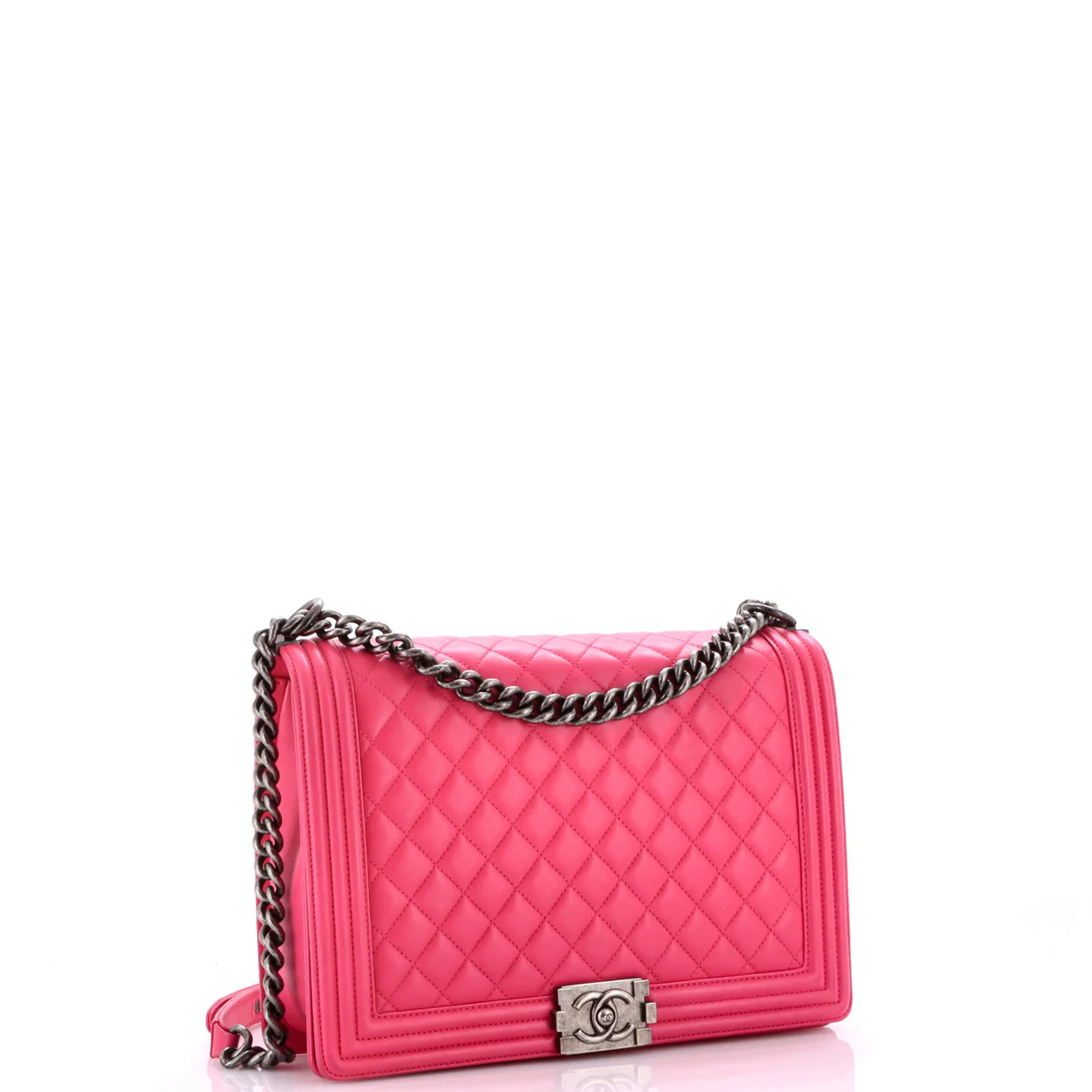 Boy Flap Bag Quilted Lambskin Large - Deep Luxury