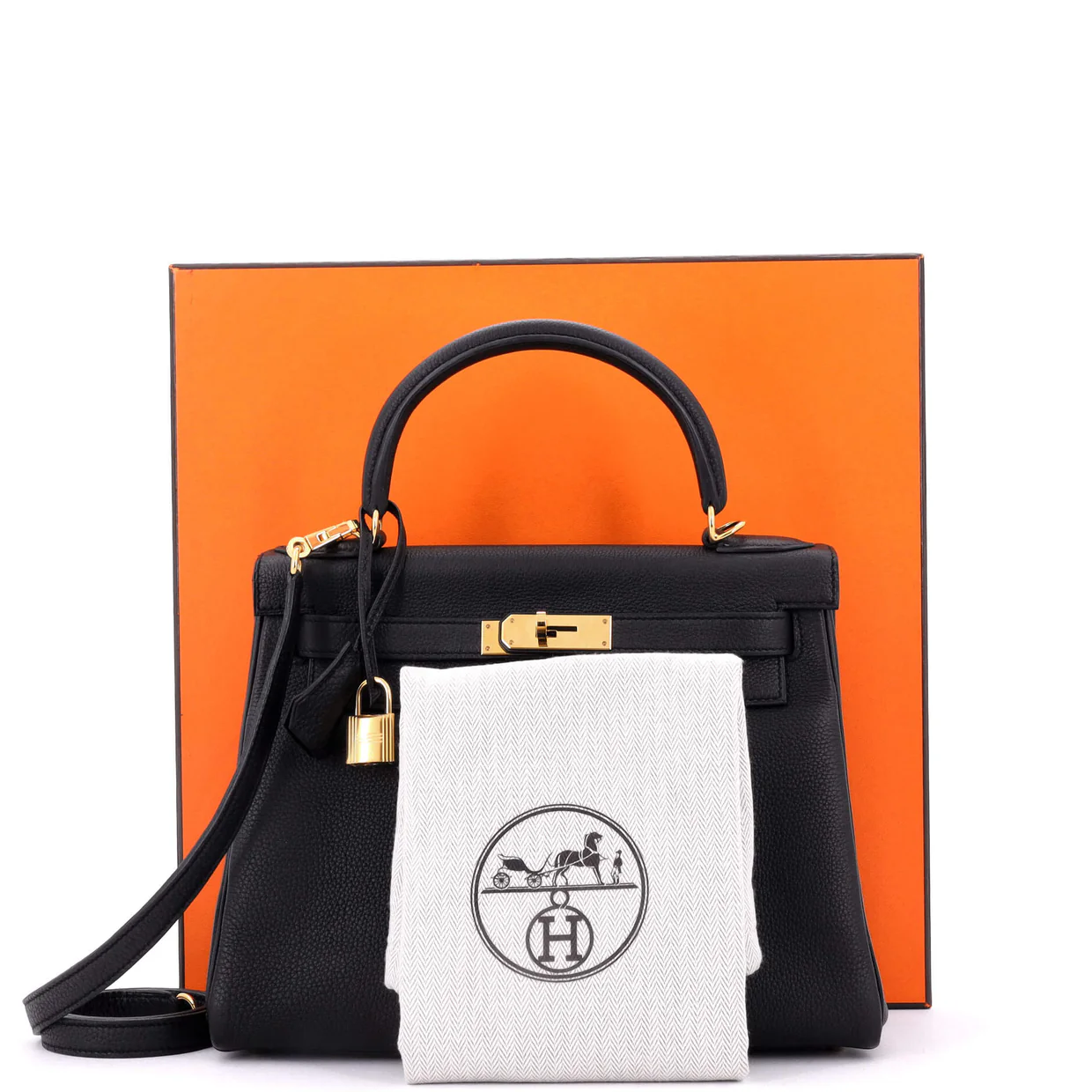 Kelly Handbag Noir Togo with Gold Hardware 28 - Deep Luxury