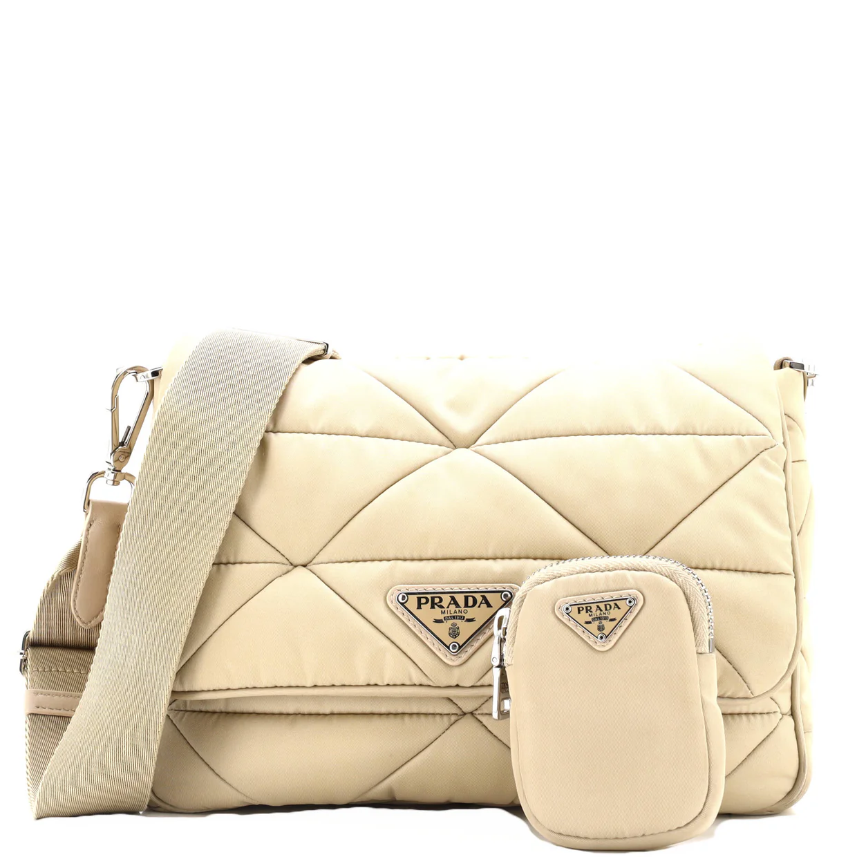 Padded Flap Shoulder Bag Quilted Tessuto - Deep Luxury