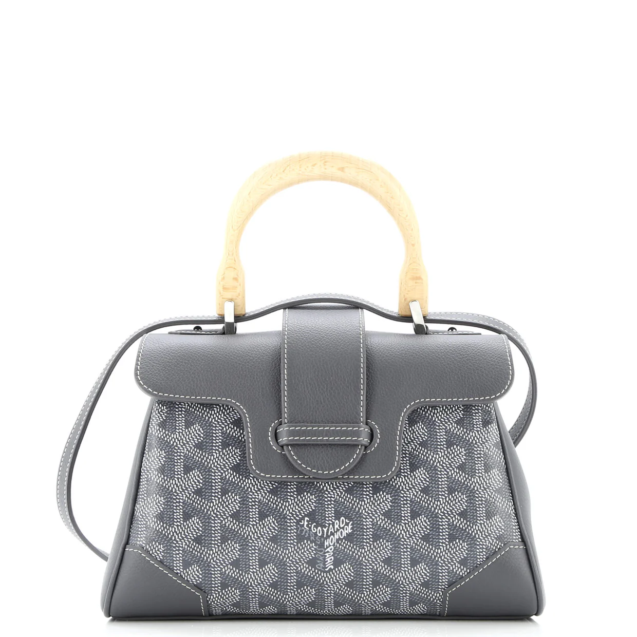 Saigon Top Handle Bag Coated Canvas with Leather Mini - Deep Luxury