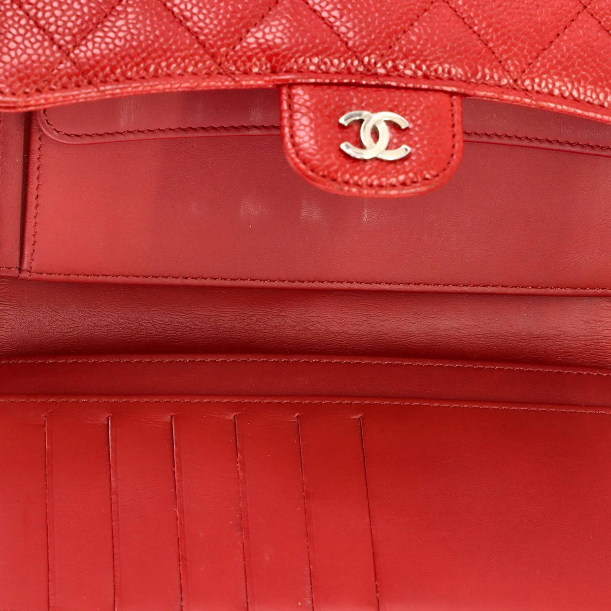 L-Flap Wallet Quilted Caviar Long - Deep Luxury