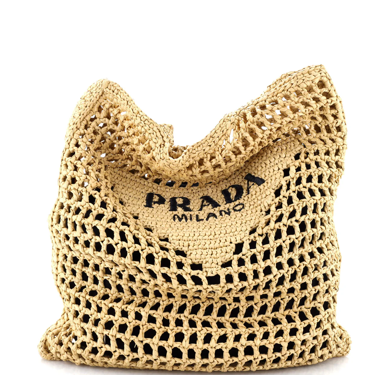 Triangle Logo Open Tote Raffia - Deep Luxury