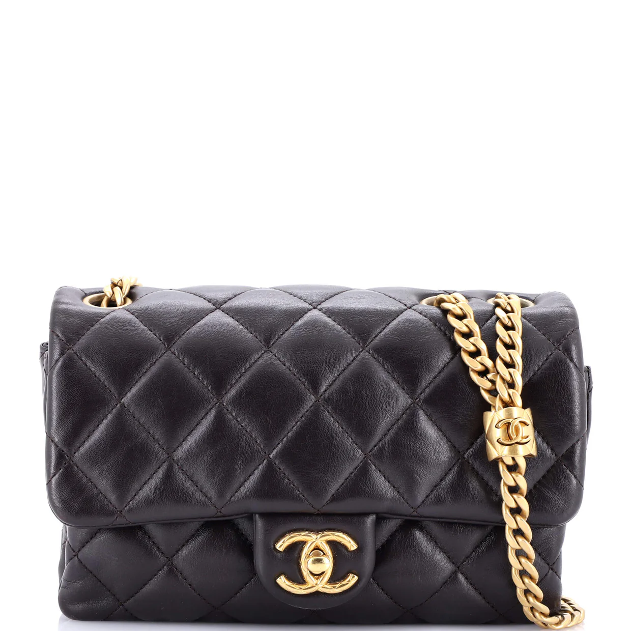 All Slide Long Flap Bag Quilted Lambskin Small - Deep Luxury
