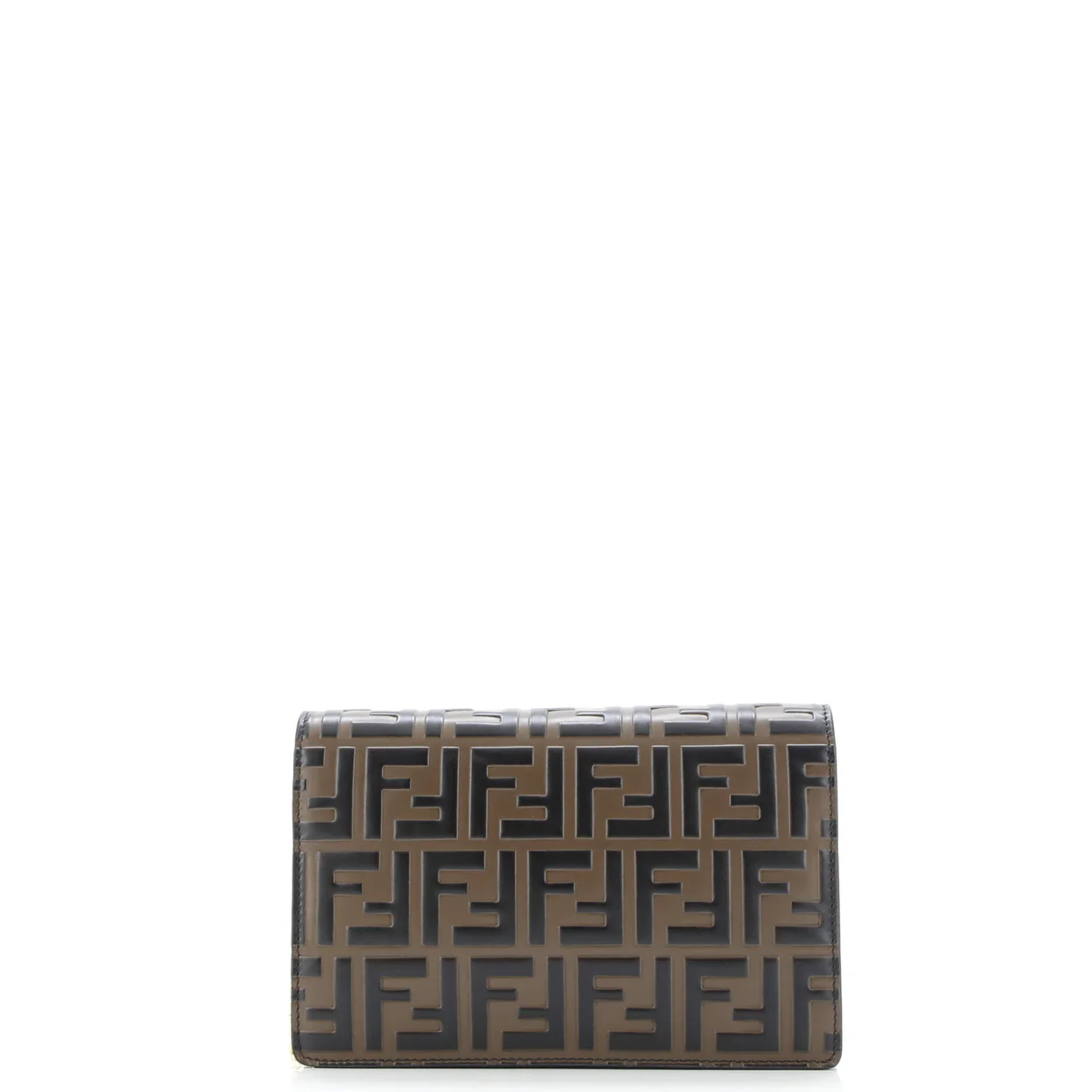 F is Fendi Envelope Wallet on Chain Zucca Embossed Leather - Deep Luxury