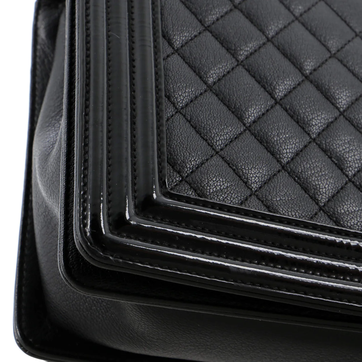 Boy Flap Bag Quilted Goatskin with Patent New Medium - Deep Luxury