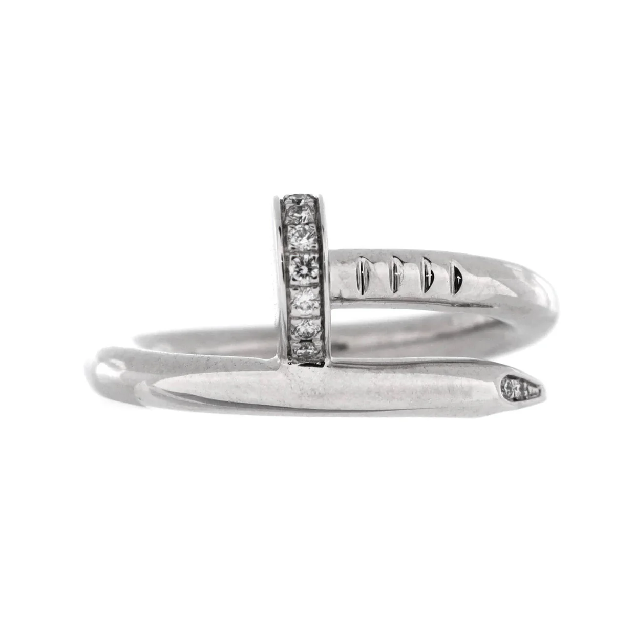 Juste un Clou Ring 18K White Gold with Diamonds - Deep Luxury