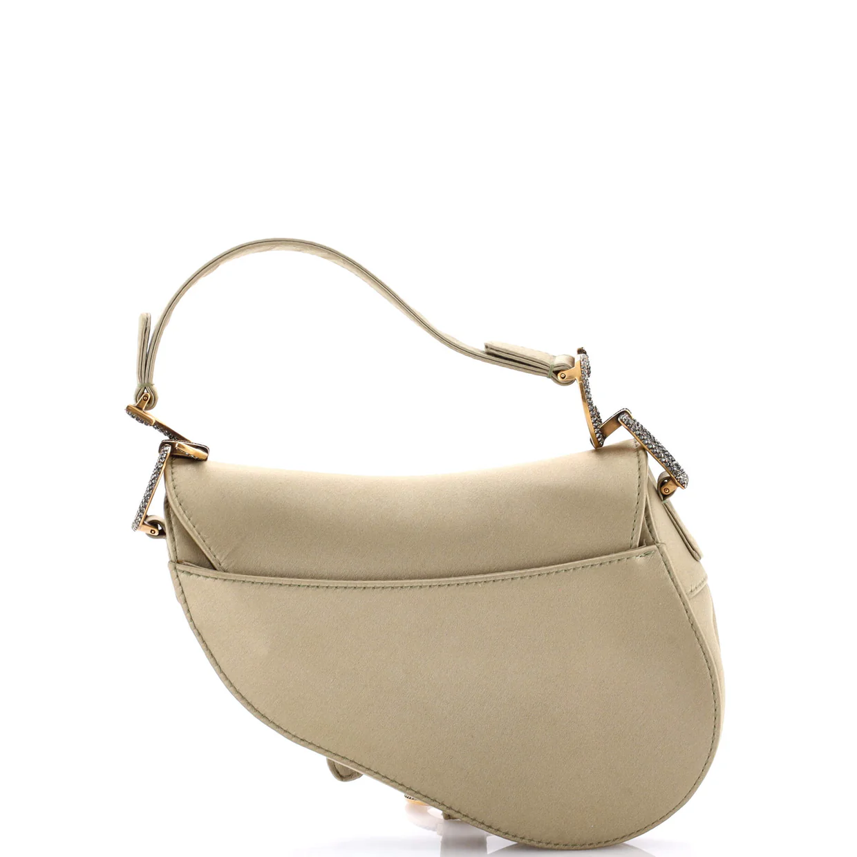 Saddle Handbag Satin with Crystals Mini - Deep Luxury