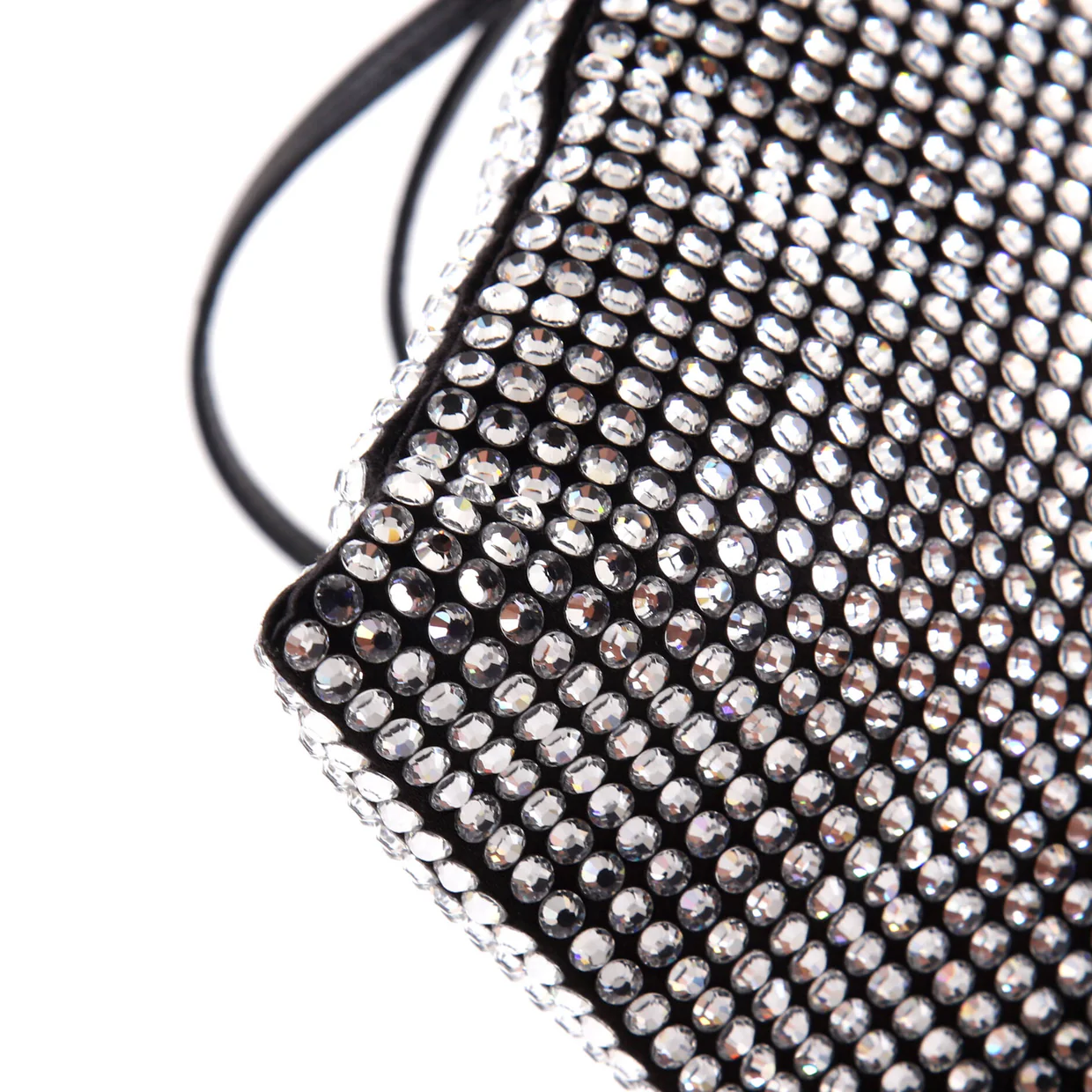 Convertible Open Tote Crystal Embellished Satin Mini - Deep Luxury