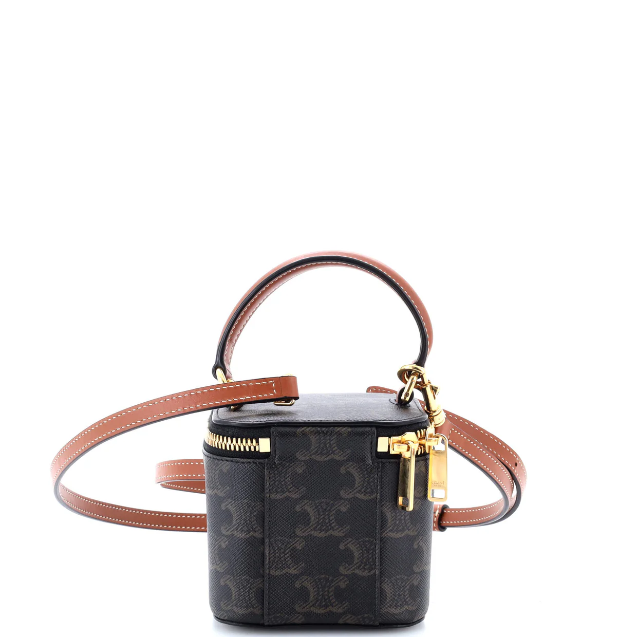 Top Handle Square Vanity Case Triomphe Coated Canvas Mini - Deep Luxury