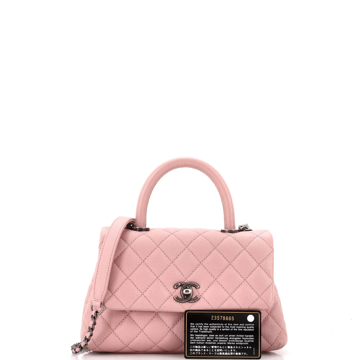 Coco Top Handle Bag Quilted Caviar Mini - Deep Luxury