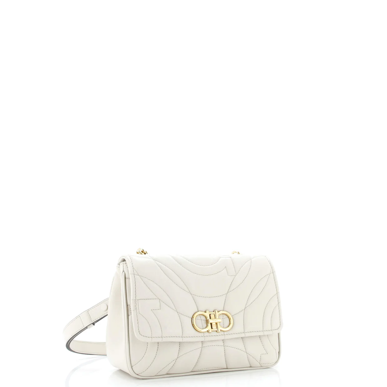 Gancini Turnlock Flap Bag Gancini Quilted Leather Small - Deep Luxury