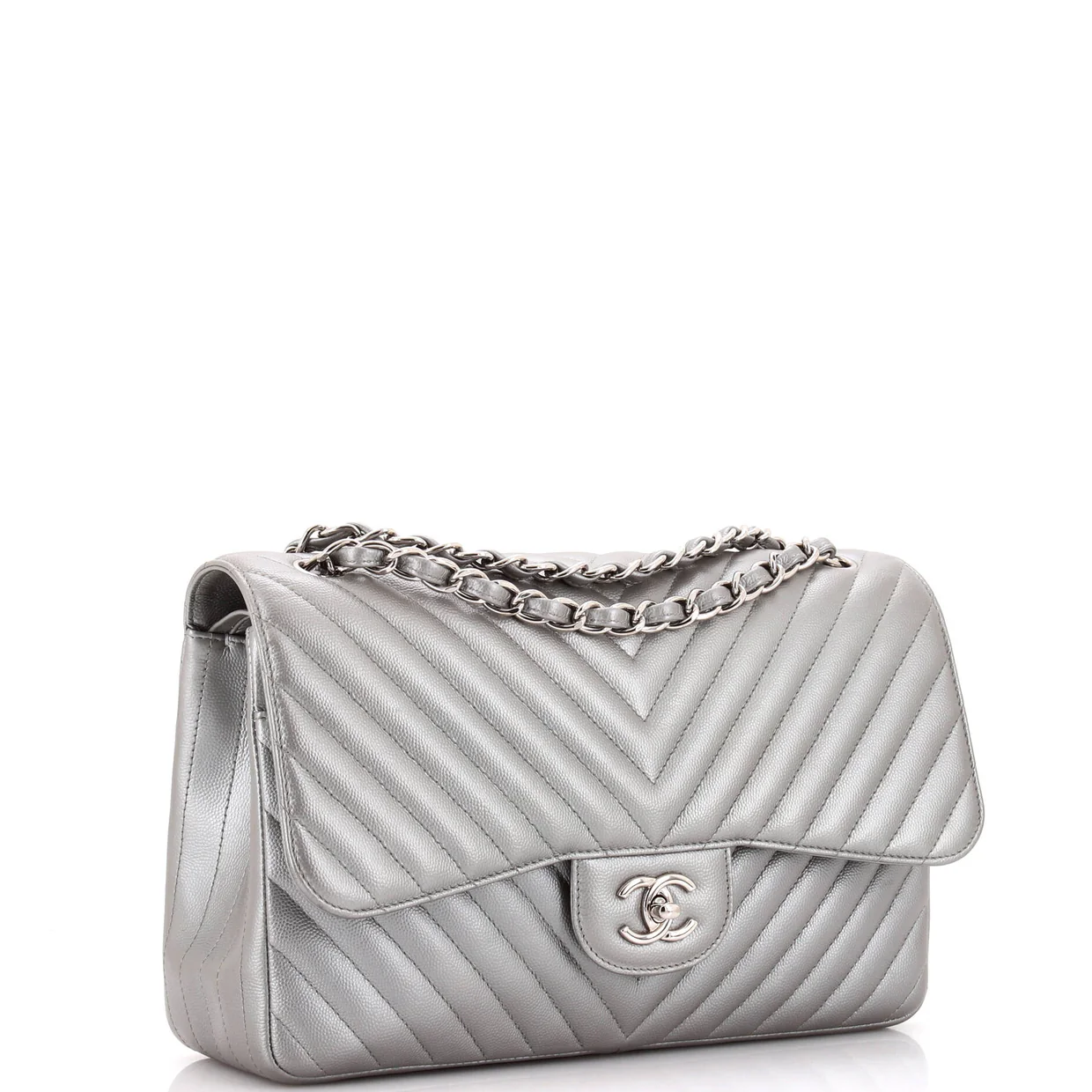 Classic Double Flap Bag Chevron Caviar Jumbo - Deep Luxury