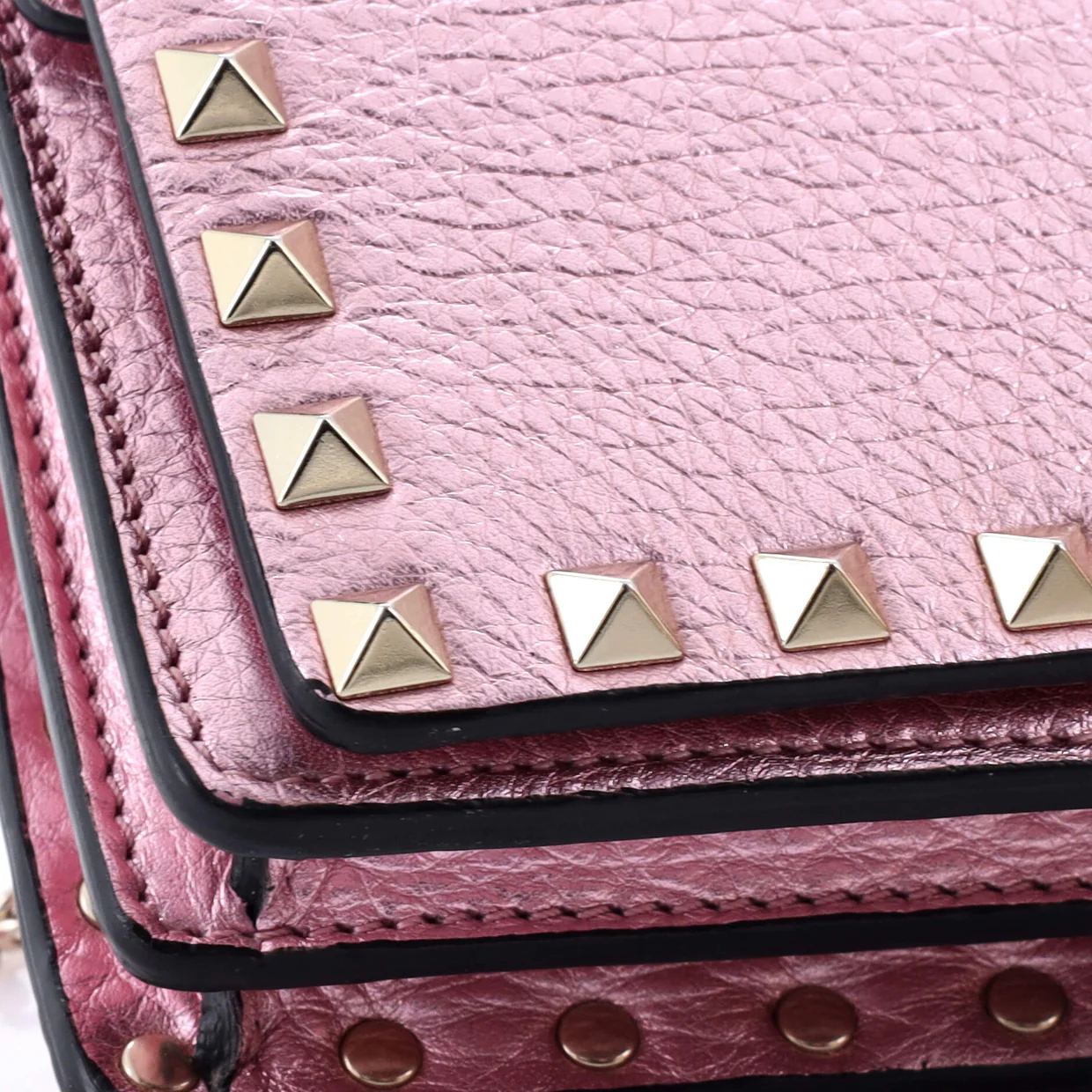 Rockstud Pouch Crossbody Bag Leather Mini - Deep Luxury