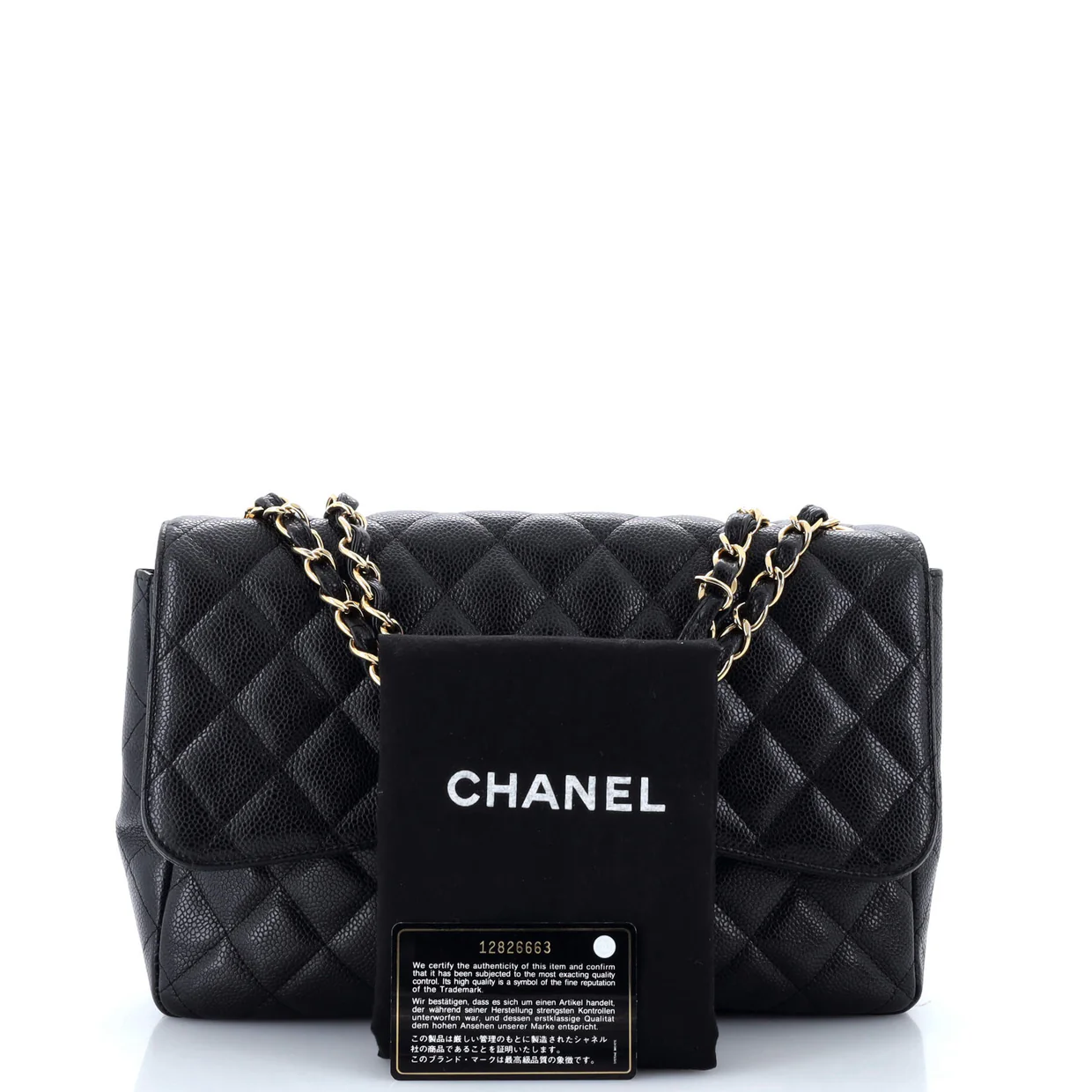 Classic Single Flap Bag Quilted Caviar Jumbo - Deep Luxury