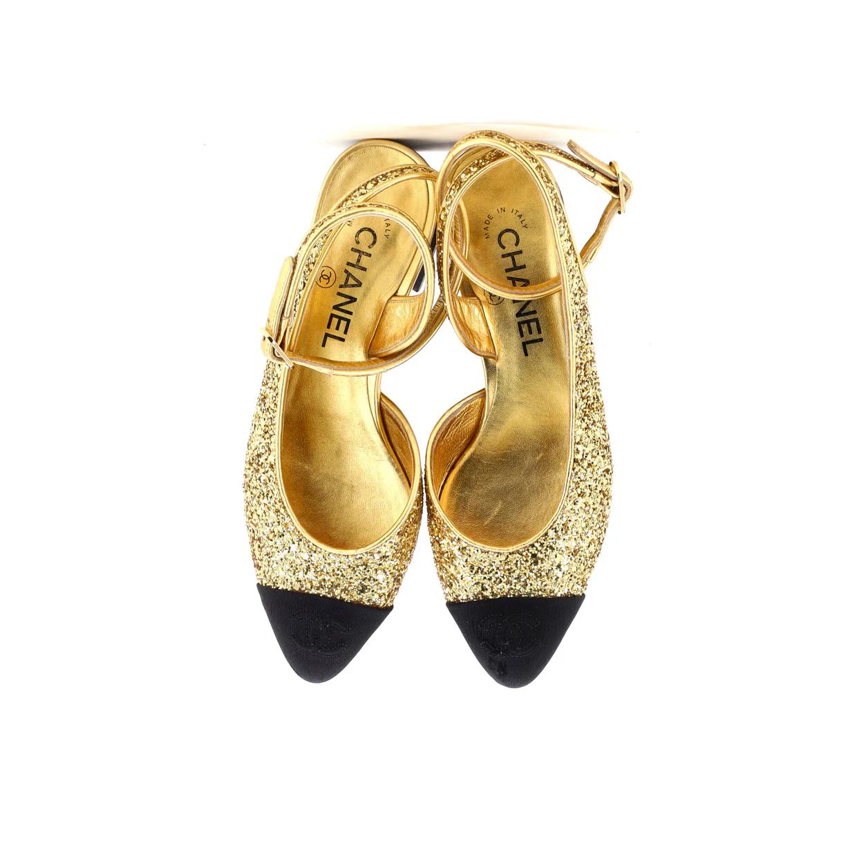 Women's CC Cap Toe Slingback Pumps Glitter - Deep Luxury