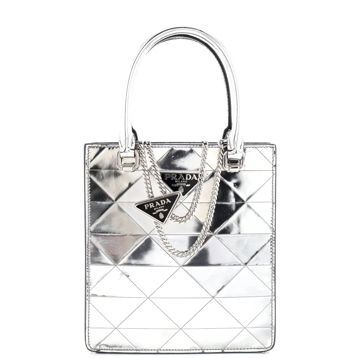 Triangle Tote Spazzolato Leather Mini - Deep Luxury
