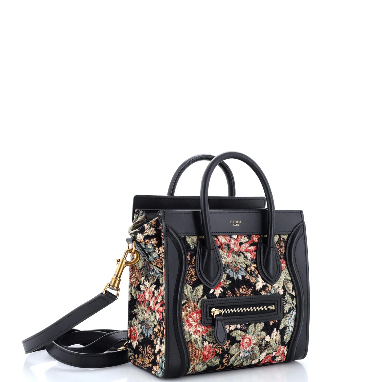 Luggage Bag Printed Jacquard and Leather Nano - Deep Luxury