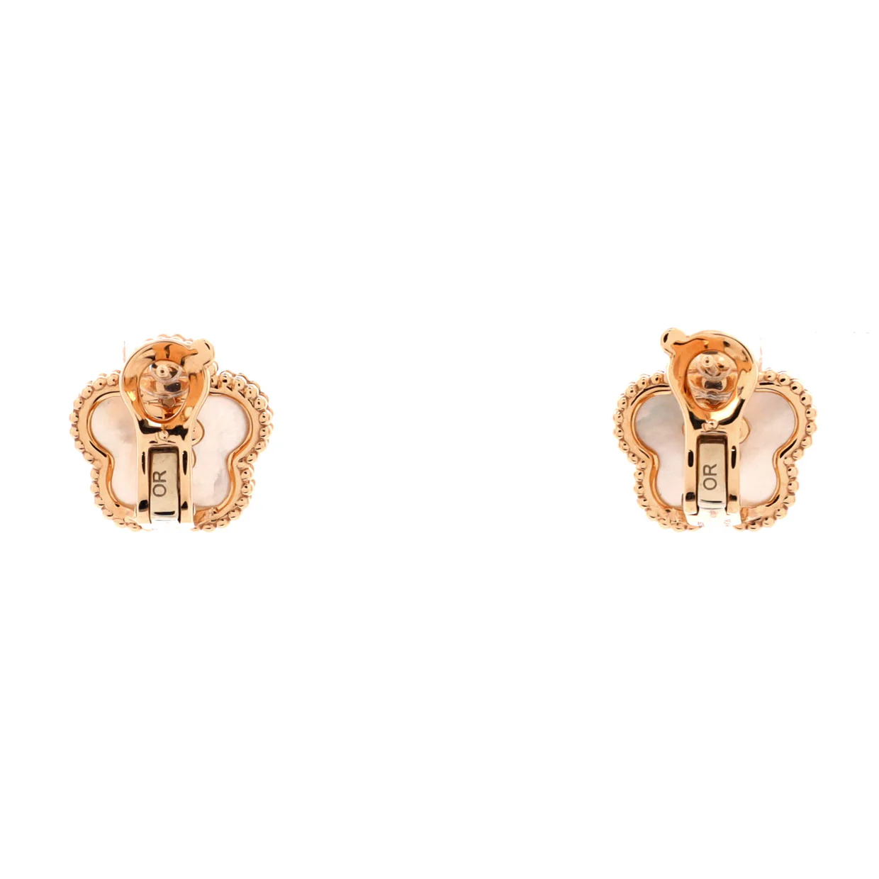 Lucky Spring Plum Blossom Stud Earring Earrings 18K Rose Gold and Mother of Pearl - Deep Luxury