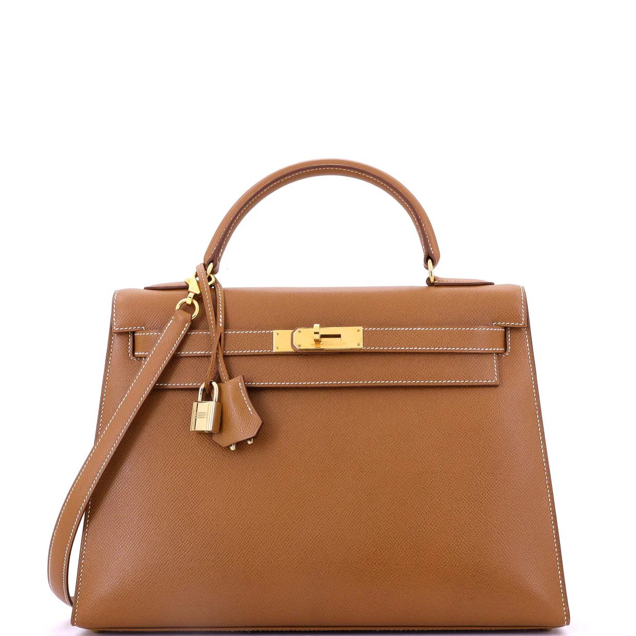Kelly Handbag Gold Courchevel with Gold Hardware 32 - Deep Luxury