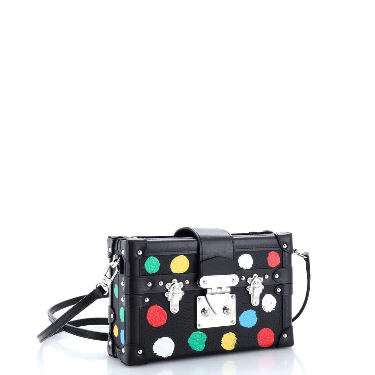 Petite Malle Handbag Yayoi Kusama Painted Dots Taurillon Leather - Deep Luxury