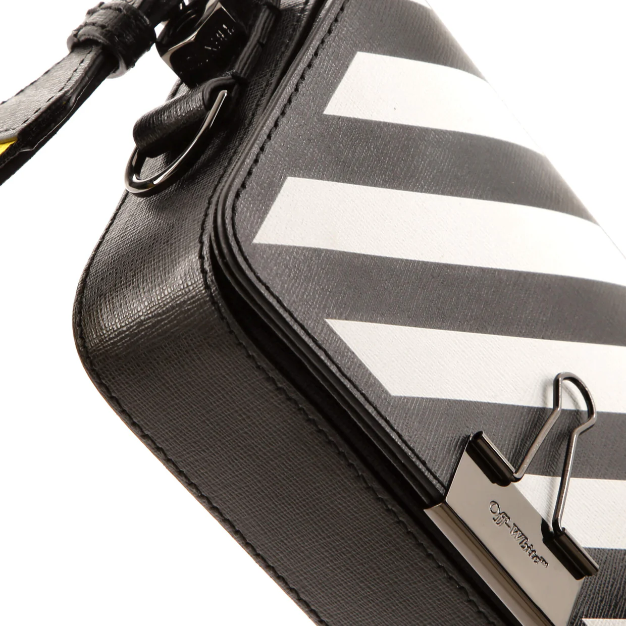 Binder Clip Flap Bag Striped Leather Mini - Deep Luxury