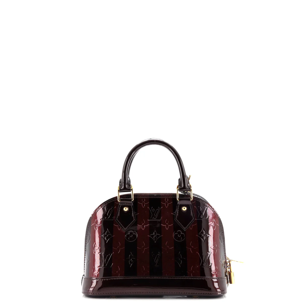 Alma Handbag Limited Edition Monogram Vernis Rayures BB - Deep Luxury
