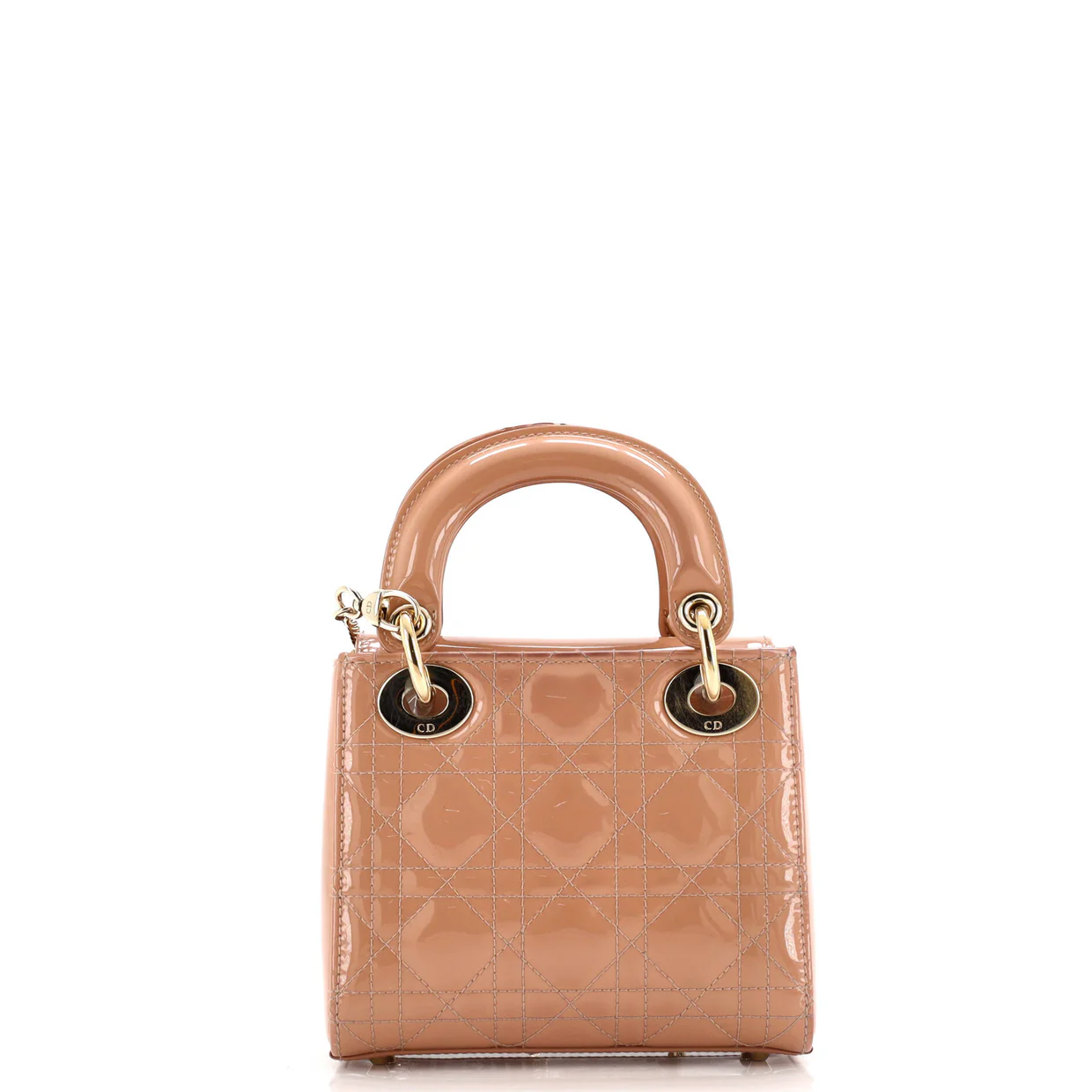 Lady Dior Chain Bag Cannage Quilt Patent Mini - Deep Luxury