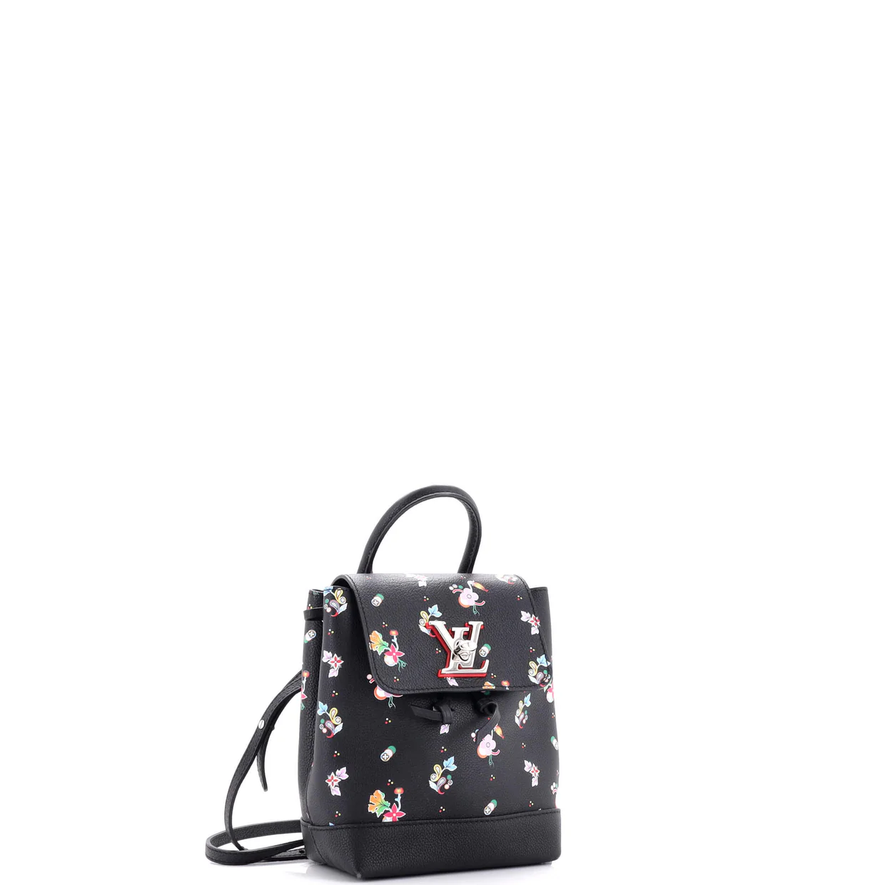 Lockme Backpack Floral Printed Leather Mini - Deep Luxury