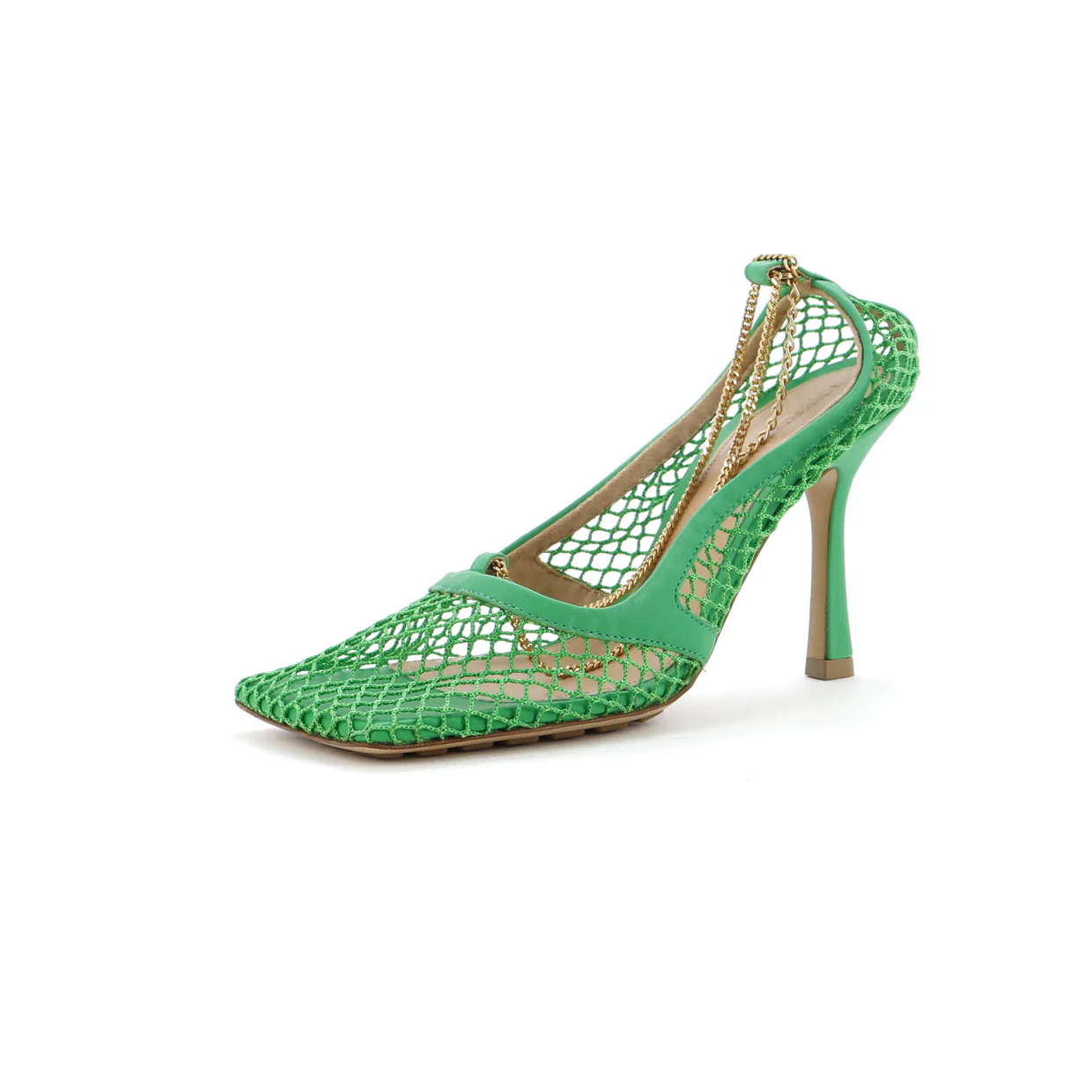 Women's Stretch Chain Pumps Mesh with Leather - Deep Luxury