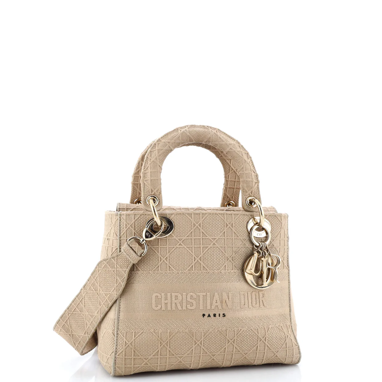 Lady D-Lite Bag Cannage Embroidered Canvas Medium - Deep Luxury