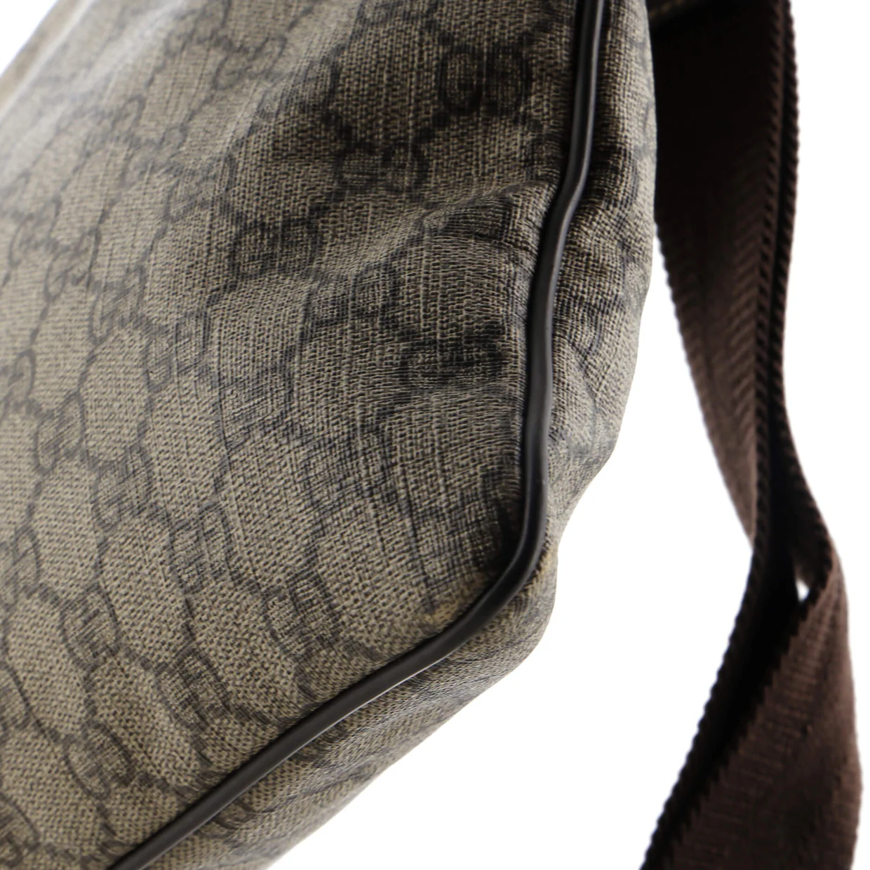 Zip Top Messenger Bag GG Coated Canvas Large - Deep Luxury